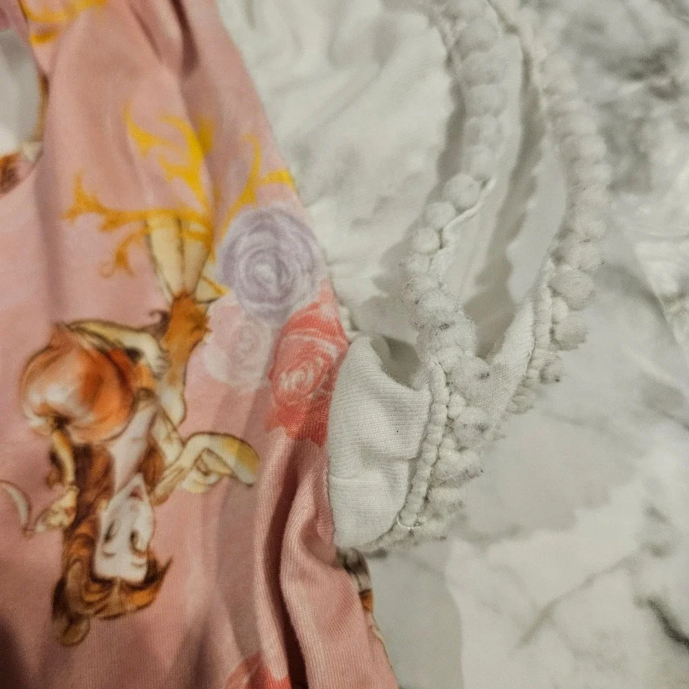 Belle Beauty‎ and the Beast Character Dress Puffy Sleeves Ruffle Hem sZ 5/6 READ